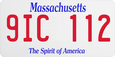 MA license plate 9IC112