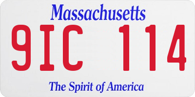 MA license plate 9IC114