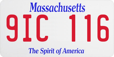 MA license plate 9IC116