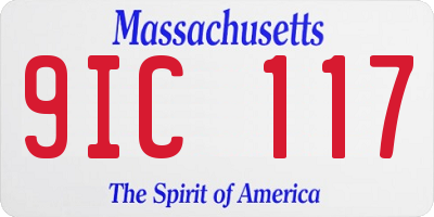 MA license plate 9IC117