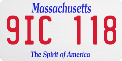 MA license plate 9IC118