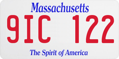 MA license plate 9IC122
