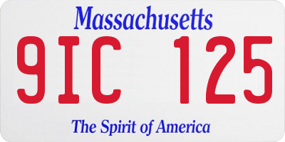MA license plate 9IC125