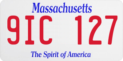 MA license plate 9IC127