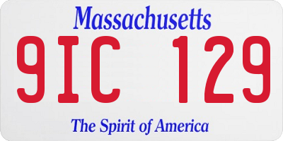 MA license plate 9IC129