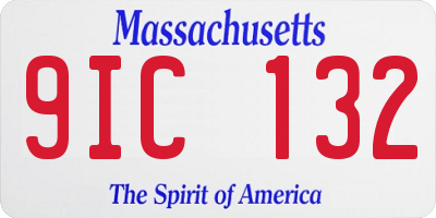 MA license plate 9IC132