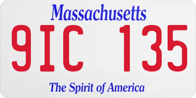 MA license plate 9IC135