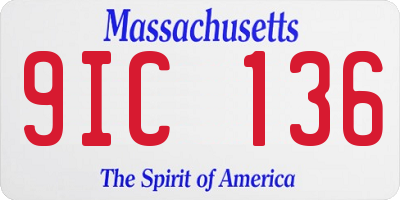 MA license plate 9IC136