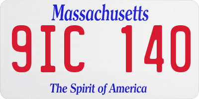 MA license plate 9IC140
