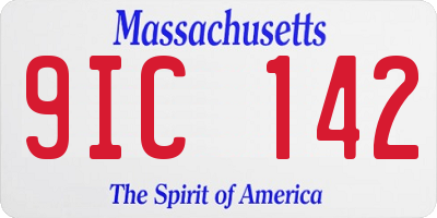 MA license plate 9IC142