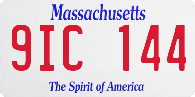 MA license plate 9IC144