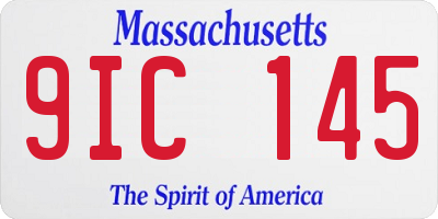 MA license plate 9IC145