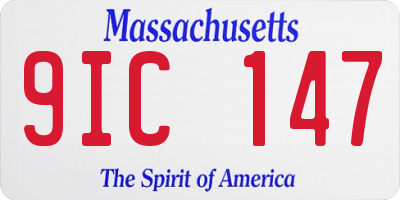 MA license plate 9IC147