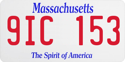 MA license plate 9IC153