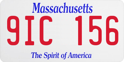 MA license plate 9IC156
