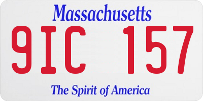 MA license plate 9IC157