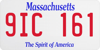 MA license plate 9IC161
