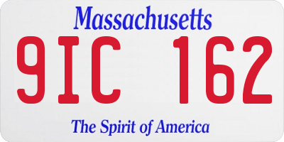 MA license plate 9IC162