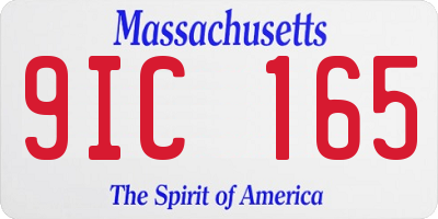 MA license plate 9IC165