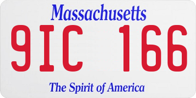 MA license plate 9IC166