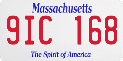 MA license plate 9IC168