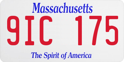 MA license plate 9IC175