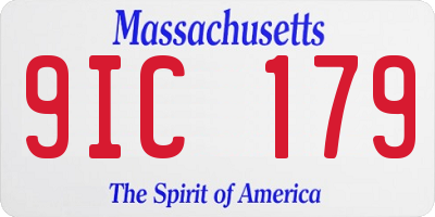MA license plate 9IC179
