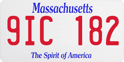 MA license plate 9IC182