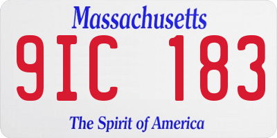 MA license plate 9IC183