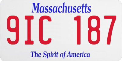 MA license plate 9IC187