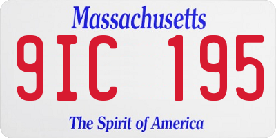 MA license plate 9IC195
