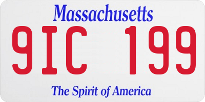 MA license plate 9IC199