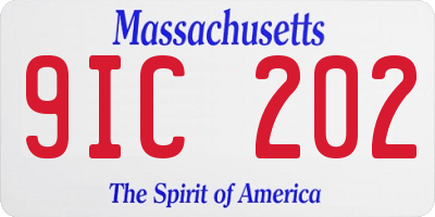 MA license plate 9IC202