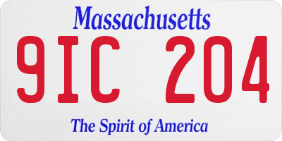 MA license plate 9IC204