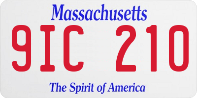 MA license plate 9IC210