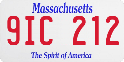 MA license plate 9IC212