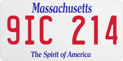 MA license plate 9IC214