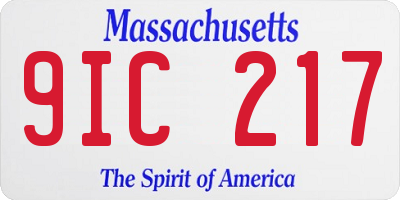 MA license plate 9IC217