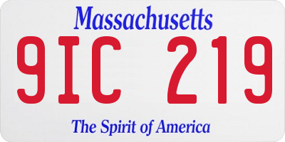 MA license plate 9IC219