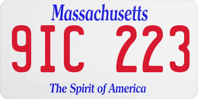 MA license plate 9IC223