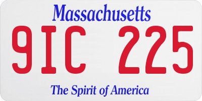 MA license plate 9IC225