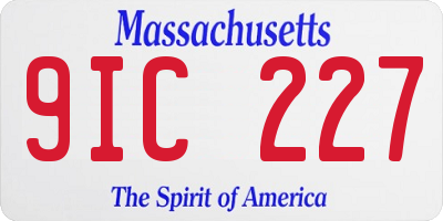 MA license plate 9IC227