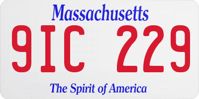 MA license plate 9IC229