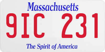 MA license plate 9IC231