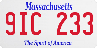 MA license plate 9IC233