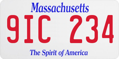 MA license plate 9IC234