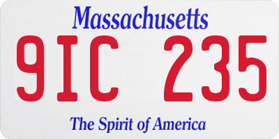 MA license plate 9IC235