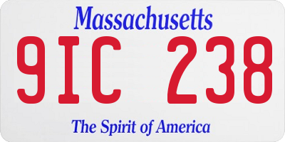 MA license plate 9IC238