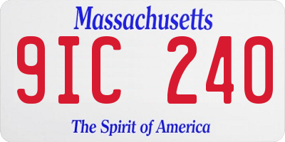 MA license plate 9IC240