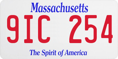 MA license plate 9IC254